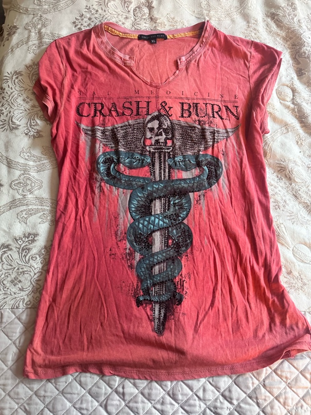 Crash & Burn Coral Graphic Snake Tee